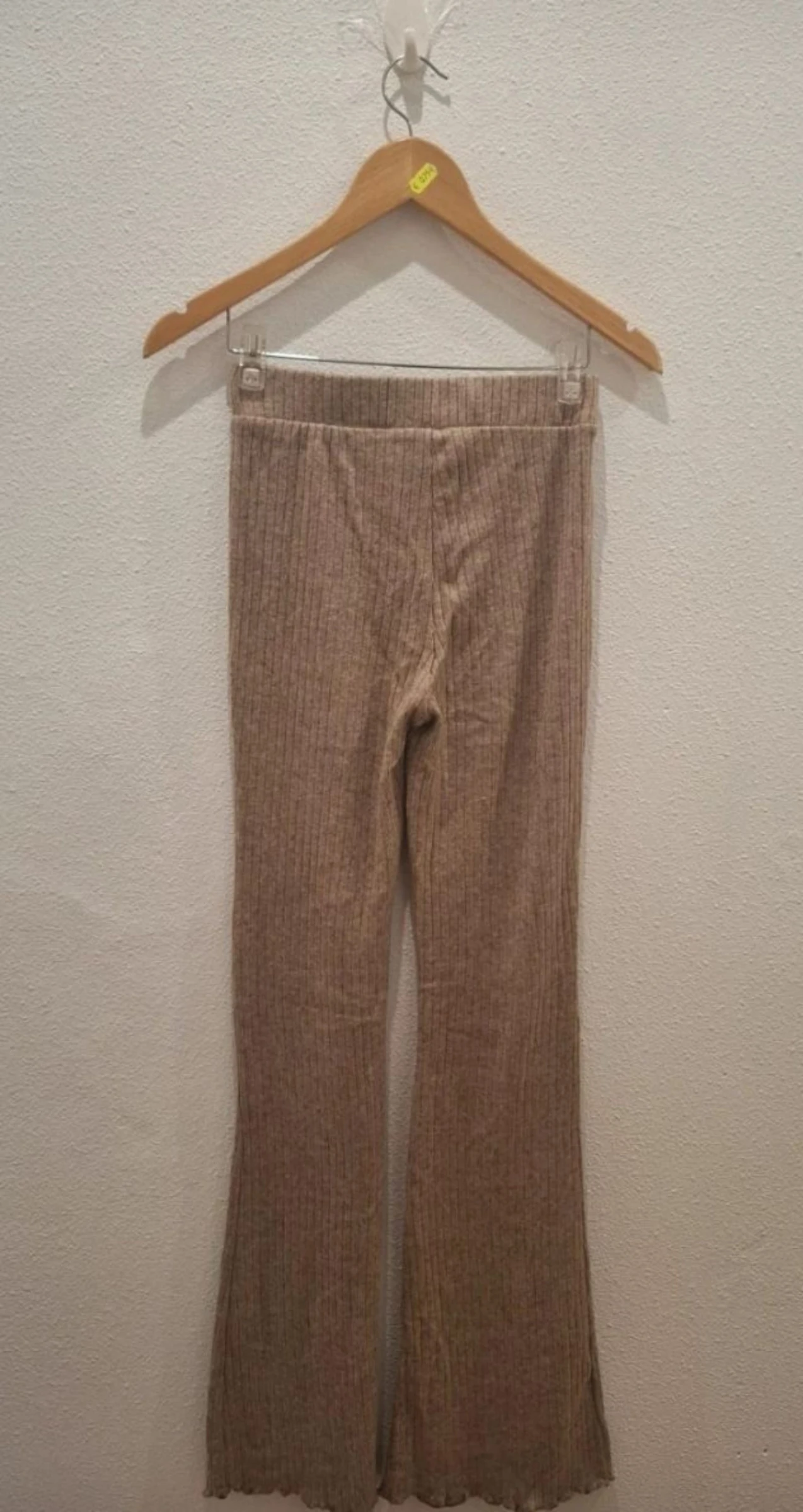 Beige limited edition Y2K Stradivarius Canalé bell-bottom pants – photo 3
